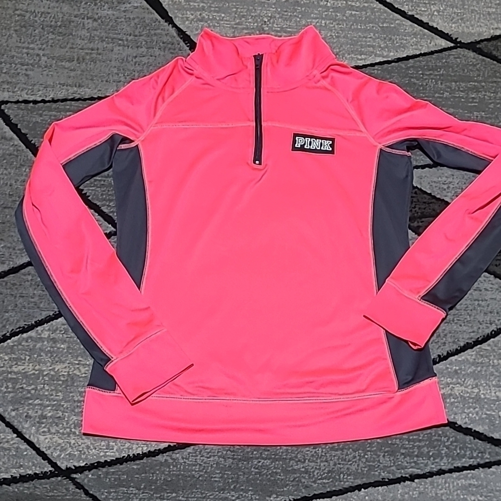 VS PINK VINTAGE ULTIMATE HALF-ZIP Long-sleeve Shirt Jacket